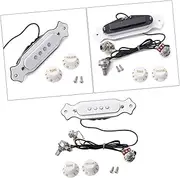 Abaodam 4 String Soundhole Pickup for String Cigar Box Guitar Magnetic Pickup with Volume Tone Control Knob Durable Design for Acoustic Electric Guitars White
