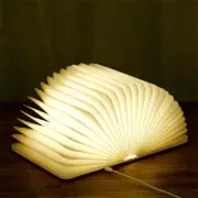 Portable 3 Colors 3D Creative LED Book Night Light Wooden 5V USB Rechargeable Ma