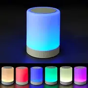 Ideal Festival Gifts for Kids/Man/Woman,Smart Touch Control Beside Lamp Portable Music Speaker,LED Multiple Colors Changing Bluetooth Speaker for Party/Room Decor,Speakerphone/Micro SD Supported.