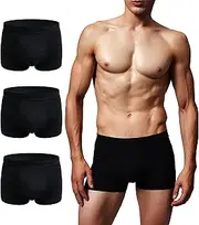 AIRCUTE Mens Washable Absorbency Urinary Incontinence Underwear, Breathable Soft Bladder Leak Proof Boxer Briefs, 3 Pack