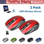 2 Wireless Optical Mouse Mice 2.4GHz USB Receiver For Laptop PC Computer DPI USA