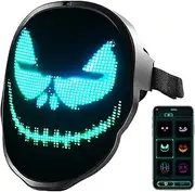 LED Mask with Programmable, Glow Mask with Bluetooth APP Control for Halloween
