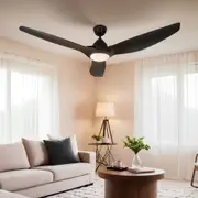 64 Inch Devanti Ceiling Fan DC Motor w/Light w/Remote - Black