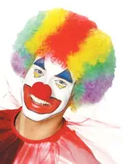Halloween Men's & Womens Rainbow Striped Clown Wig