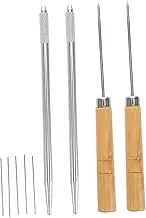 Veemoon Wooden Metal Hair Transplant Needle Set Interchangeable Bead Needles for Doll Making DIY Crafting Supplies