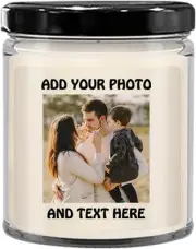 Customize Candle, Create Your Own Photo Candle, Custom Text and Photo Candle, Pe