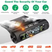 Wireless Solar TPMS LCD Car Tire Pressure Monitoring System 4 External Sensors A