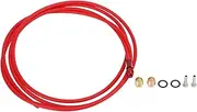 MEROCA 2m Mountain Bike Hydraulic Disc Brake Hose Kit with Olive and Connector Inserts XTR Bike Brake Hose Brass Connection (Red 2 Meters + HB90 Oil Needle + Five-Width Body)