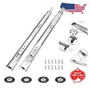 Zinc Plated 14-Inch Side Mount Drawer Slides - 10 Pairs for Smooth Operation