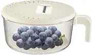Bsbkoj Fruit Strainer - Double-Layer Fruit Bowl with Strainer,Food Container with Folding Handle Draining Basket for Salad Cooking Prep Picnic Camping Travel Dining Home Kitchen Barbecue