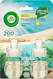 Air Wick Essential Oils Electric Plug In Diffuser Refill, Turquoise Oasis, 2 x 19mL
