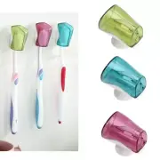 Wall Mount Suction Cup Toothbrush Cover Home Bathroom Kitchen