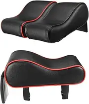 GLEAVI Leather Car Armrest Pad Console Cushion with Straps Durable Black and Protects Center Console From Wear and Scratches Easy Installation for Comfort and Support