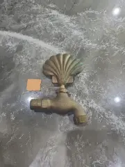 Scallop Clam Sea shell Outdoor Cast Brass ~4" Spigot Faucet