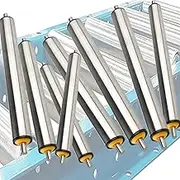 Conveyor Rollers Durable Galvanized Steel Replacement Rollers, Dia 1" 1.5" 2" 2.4", 8 Pack Conveyor Rollers Track for Wood Conveyor, Operate Quietly and Produce Minimal(8set 1"/25mm,L 1000mm/39.4")