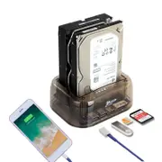 Usb3.0 Dual Sata Hdd Enclosure with Hub & Otb - 2.5 / 3.5 Inch