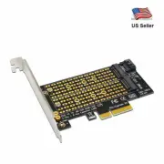 PCI-E x4 x8 x16 to NVMe M.2 Dual Port NGFF B Key + M.2 M Key SSD Adapter Card