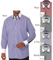 Men's Stylish Fashion Striped Causal Dress Shirt 5 Colors Size 151/2 ~20 1/2