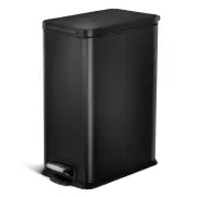 8 Gallon Kitchen Trash Can, Stainless Steel, Step Pedal, 30 Liter, Black