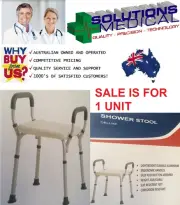 Deluxe Shower Bath Stool Chair , Adjustable Heights, Removable Back Lightweight