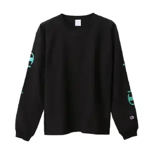 【Champion】官方直營-RW袖子草寫Logo長袖Tee-9.4oz-男(黑色)