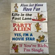 Lot of 5 VINTAGE ALF Bumper Sticker 1987 NOS 80s Nostalgia UFO New Old Stock