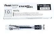 Pentel Refill Ink for BL60 EnerGel Liquid Gel Pen, 1.0 mm Metal Tip, Black Ink (Box of 12)