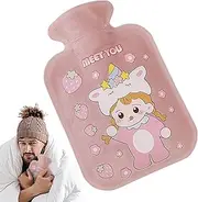 Qkbuza Hot Water Bottle with Cover | Winter Hot Water Bag Plush Hot Water Bottle - Bed Warmer Large Capacity Portable Heating Pad for Waist