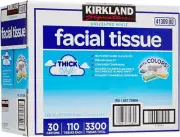 Kirkland Signature Facial Tissue, Lodge Pack - 110 Count - 30 Pack