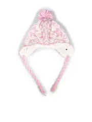 Pink Knit Winter Bobble Hat