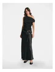 [Decjuba] Lisa Bias Maxi Skirt in Black