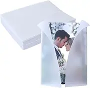 100 Pack Pre-Folded Vellum Jackets for 5x7 Invitations -Vellum Envelope for Wedding Invitations Wraps - Bulk Translucent Paper Envelope Liners for Wedding Cards