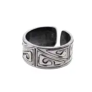 Tabra Sterling Silver Embossed Band Ring Adjustable Size 10-11