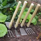 Cultivator Hoe for Gardening Hand Weeding Tool Steel with Wooden Handle