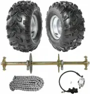 810mm Go Kart Rear Axle Kit, 428 Sprocket Hub, Brake, 8" Wheels Quad Trike ATV