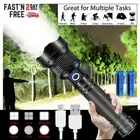 990000LM Rechargeable LED Flashlight Tactical Police Super Bright Torch Zoomable