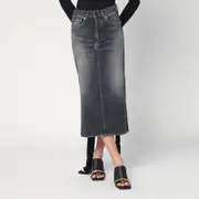 [Balenciaga] Skirt with laces in smoky grey denim 38 FR Grey