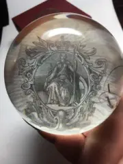 Britannia Glass PaperWeight Souvenir England Minerva Bank Note Ł10 MIB