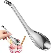 Mbiyhgta Slotted Spoon Stainless Steel Ball Sieves - Kitchen Strainer Made of Gold or Silver, Cooking Device, Spoon for Caviar, Sauces, Cereal, Dips