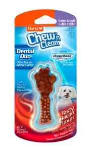 Hartz Chew 'n Clean Dental Duo Bacon Flavored Dental Dog Chew Toy and Treat -...
