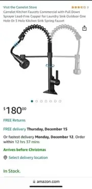 Camelot Kitchen Faucets Commercial with Pull Down Sprayer model 00408