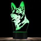 Decorative 3D German Shepherd Dog Night Light 7 LED Desk Lamp Touch Room Decor a