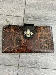Patricia Nash Leather Marene Floret Twist Lock Wallet