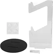 Grcfumo Game Controller Holder, Acrylic Desktop Controller Display, Stable Headset Controller Stand for Desktop and Computer Table (Transparent and Black Rounded Bottom)