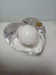 Garanti France Lead Crystal Heart Tea Light Holder 3.25" X 3.75" X 1.75"