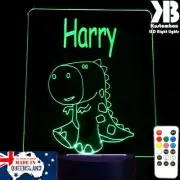 Dinosaur T REX Personalised Name 3d Led Night Light Colour Changing Room Lamp