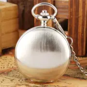 Luxury Silver Skeleton Pocket Watch Mechanical Wind Up Double Hunter Watches