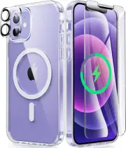 iPhone 12 Clear Case: Magnetic Military Drop Protection - Shockproof Bumper