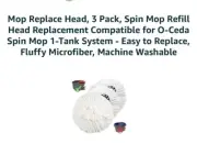 Mop Replace Head, 3 Pack, Spin Mop Refill Head Replacement