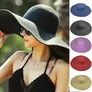 Summer Women Beach Hat Summer Large Floppy Folding Wide Brim Cap Sun Straw Hat